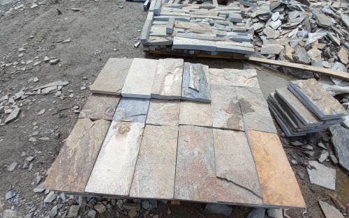 Плитка пилёная златолит Уральский для цоколя, отмостки купить в Орле