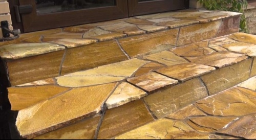 Плитняк златолит жёлтый золотистый для отмостки купить в Орле